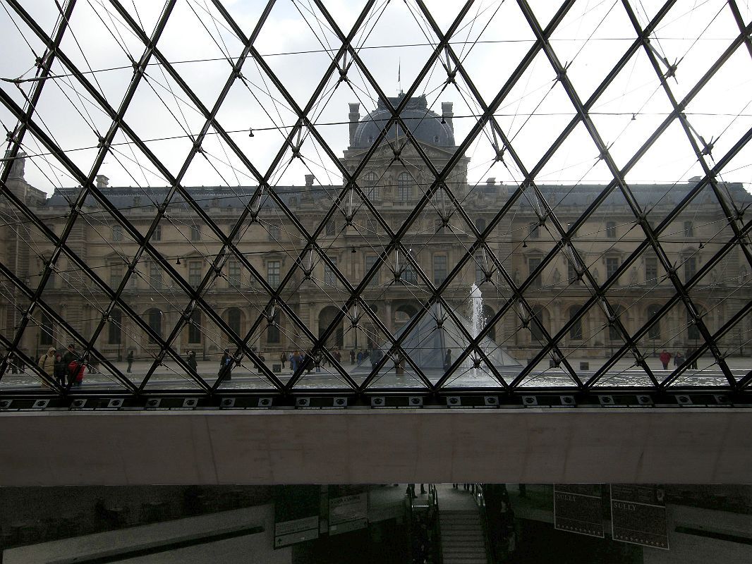 Paris Louvre 04 Louvre View From Inside Pyramid 